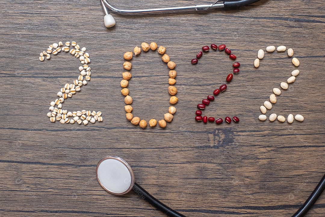 2022 Ano Novo com Feijão Orgânico; vermelho, branco, grão de bico.