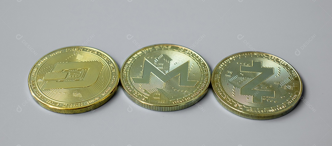 Moedas de ouro Criptomoeda, Dash. A criptografia é D.