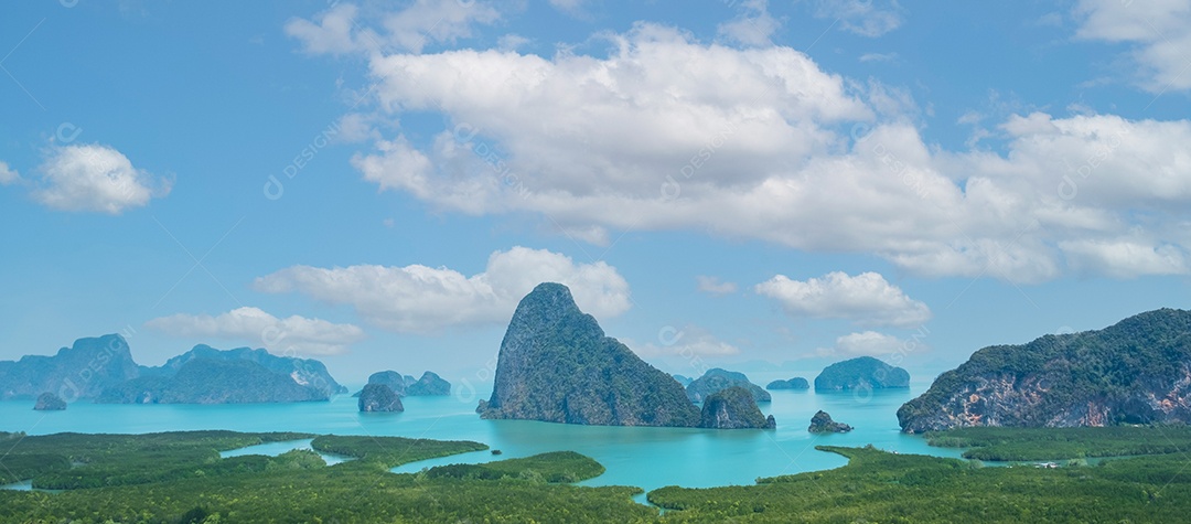 Ponto de vista da baía do cenário perto.