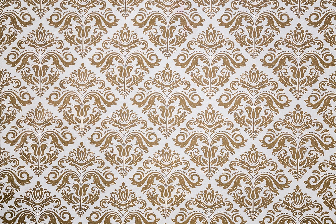 papel de parede com tema arabesco, muito utilizado em residências no Rio de Janeiro.