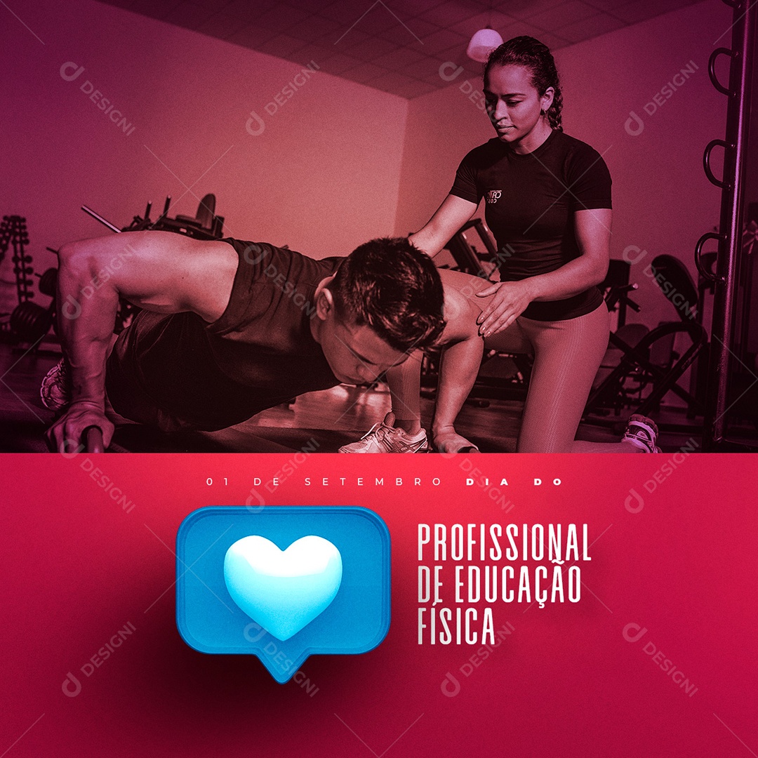 Dia Do Profissional Da Educação Física 1 de Setembro Social Media PSD Editável