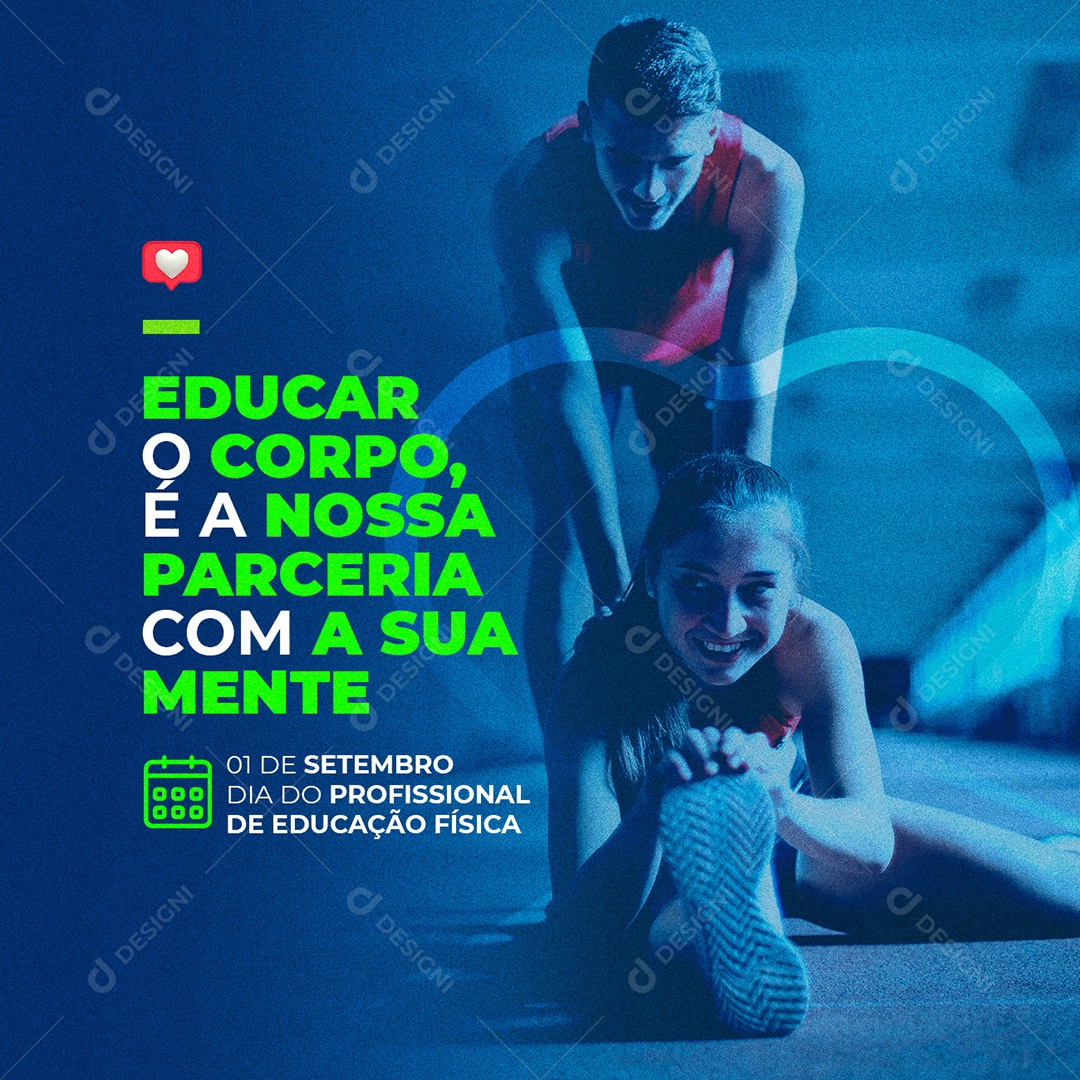 Educar o corpo Dia Do Profissional Da Educação Física Social Media PSD Editável