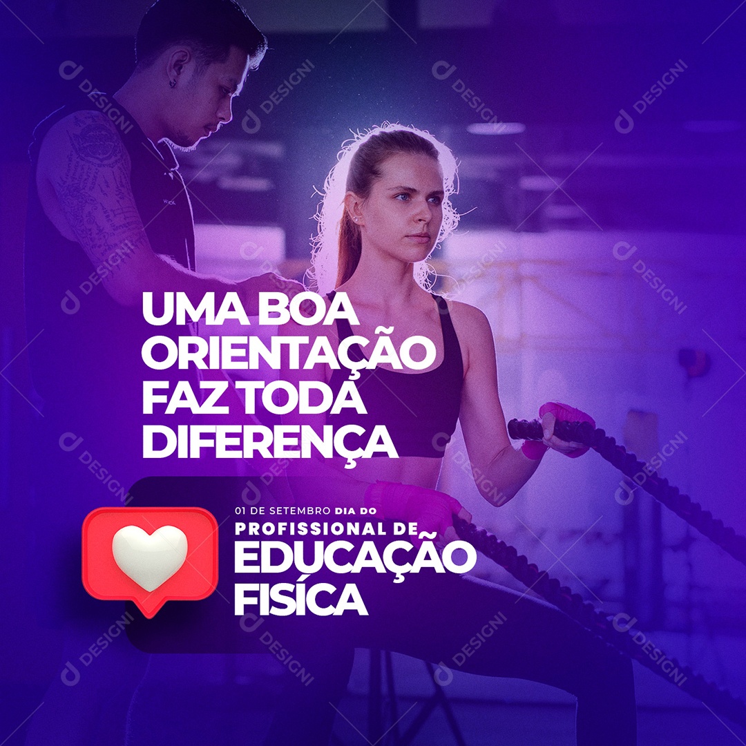 Uma boa orientação faz toda diferença Dia Do Profissional Da Educação Física Social Media PSD Editável