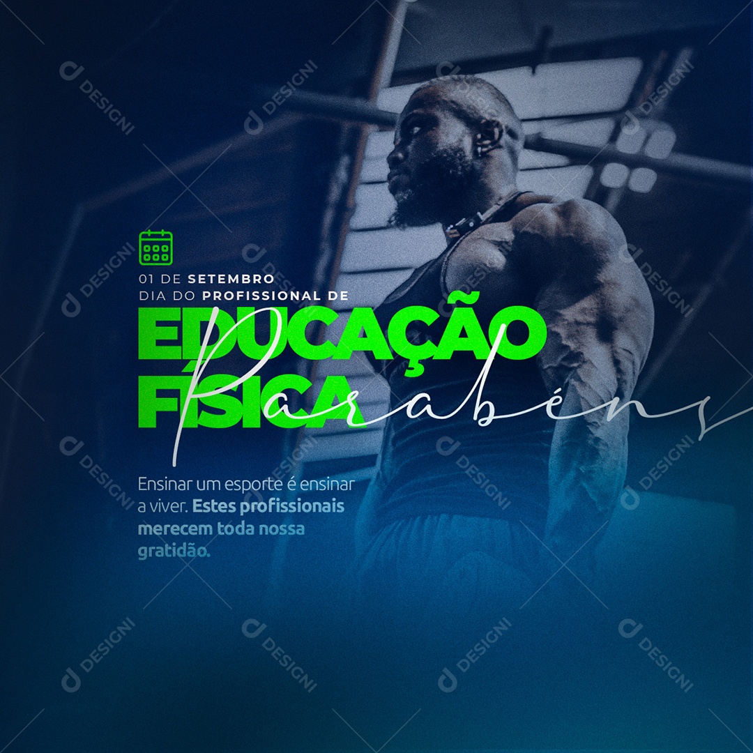 Ensinar um esporte é ensinar a viver Dia Do Profissional Da Educação Física Social Media PSD Editável