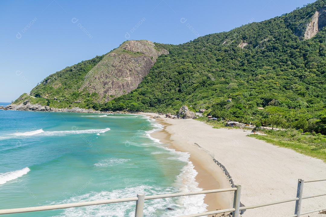 small beach in the west zone of rio de janeiro in brazil.