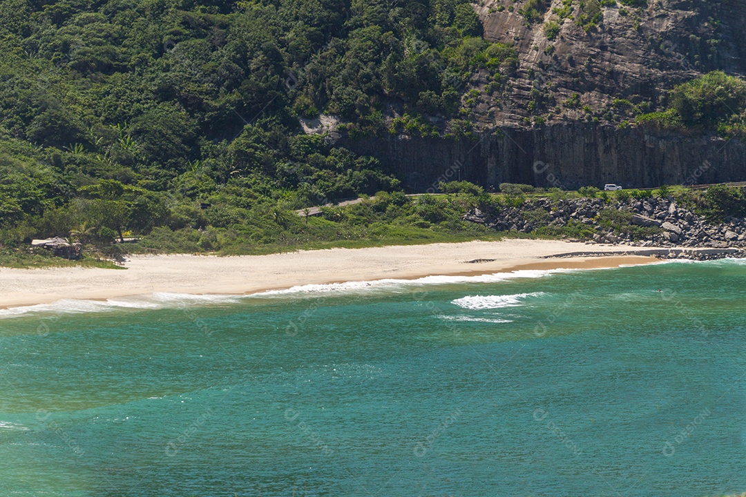 small beach in the west zone of rio de janeiro in brazil.