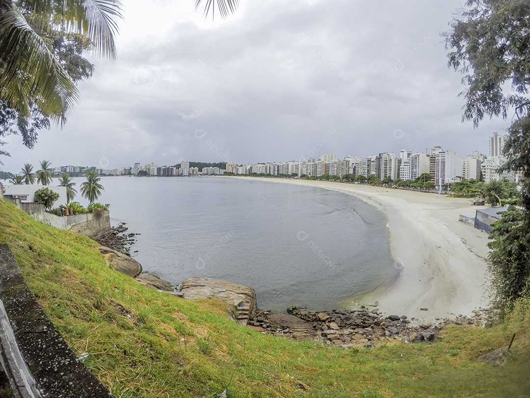 icarai beach on a gray day in niterói in rio de Janeiro, brazil.