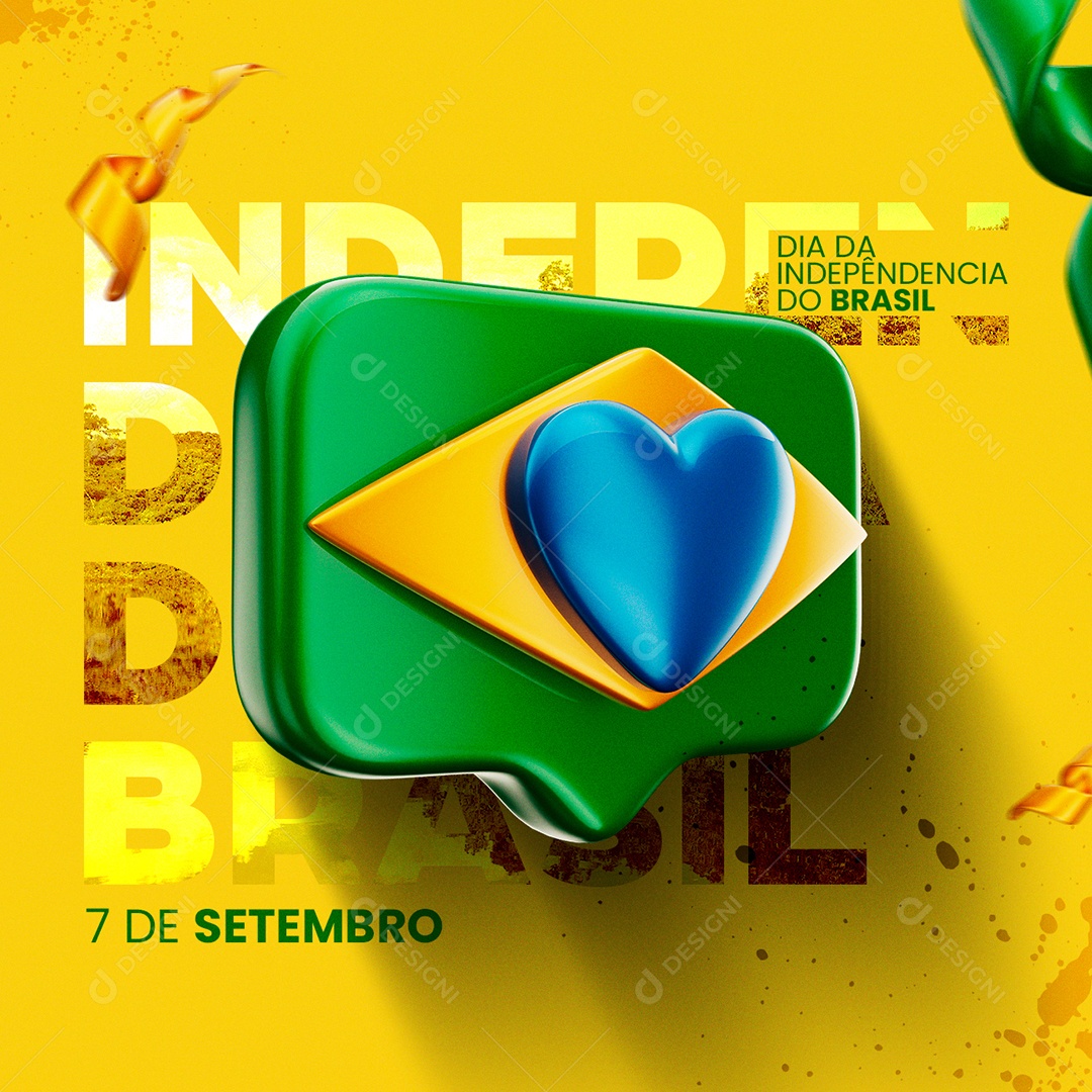 Dia da Independência do Brasil 7 de Setembro Social Media PSD Editável