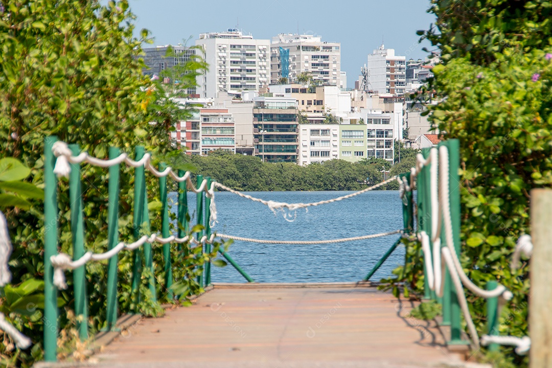 vista da lagoa rodrigo de freitas no rio de janeiro brasil.