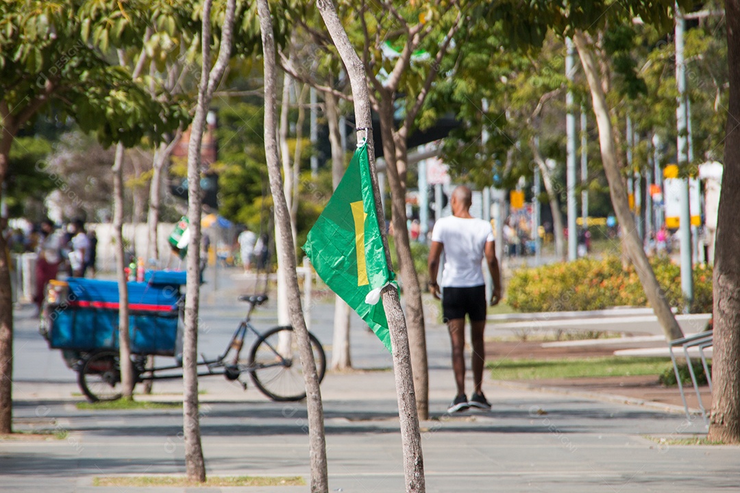 bandeira do brasil ao ar livre no Rio de Janeiro Brasil.