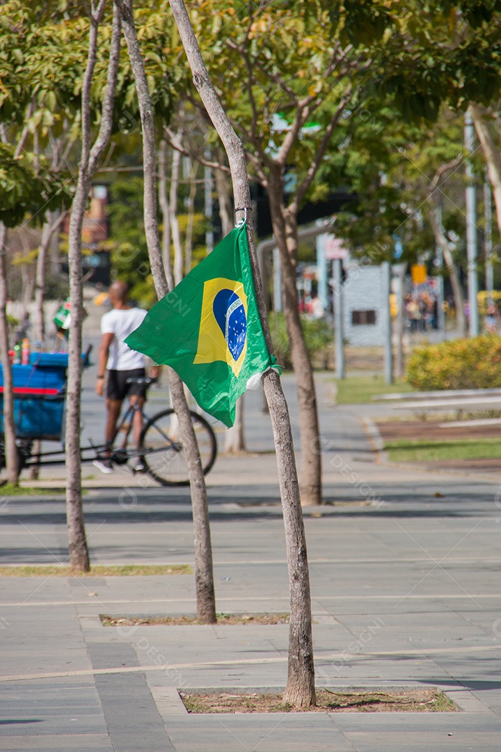 bandeira do brasil ao ar livre no Rio de Janeiro Brasil.