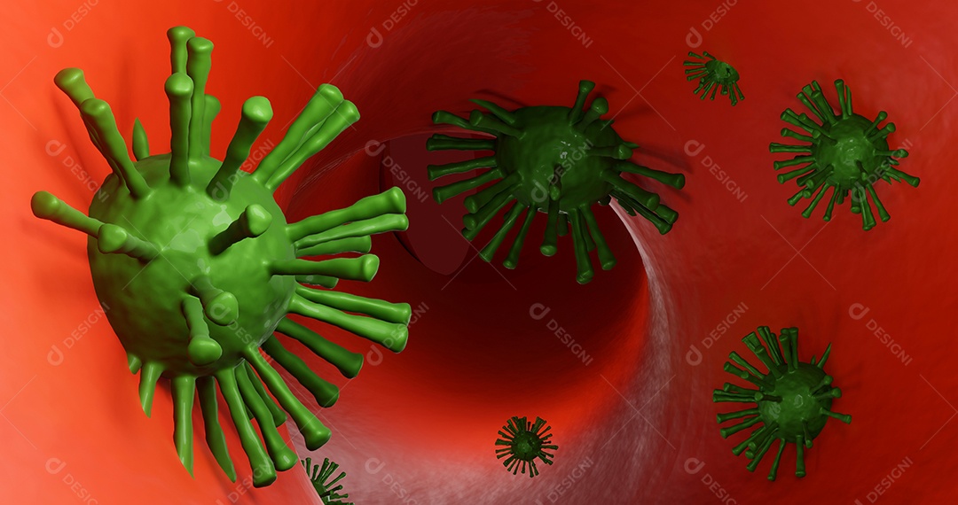 Doença do vírus corona (COVID-19) infecção de ilustração médica. vírus da gripe respiratória