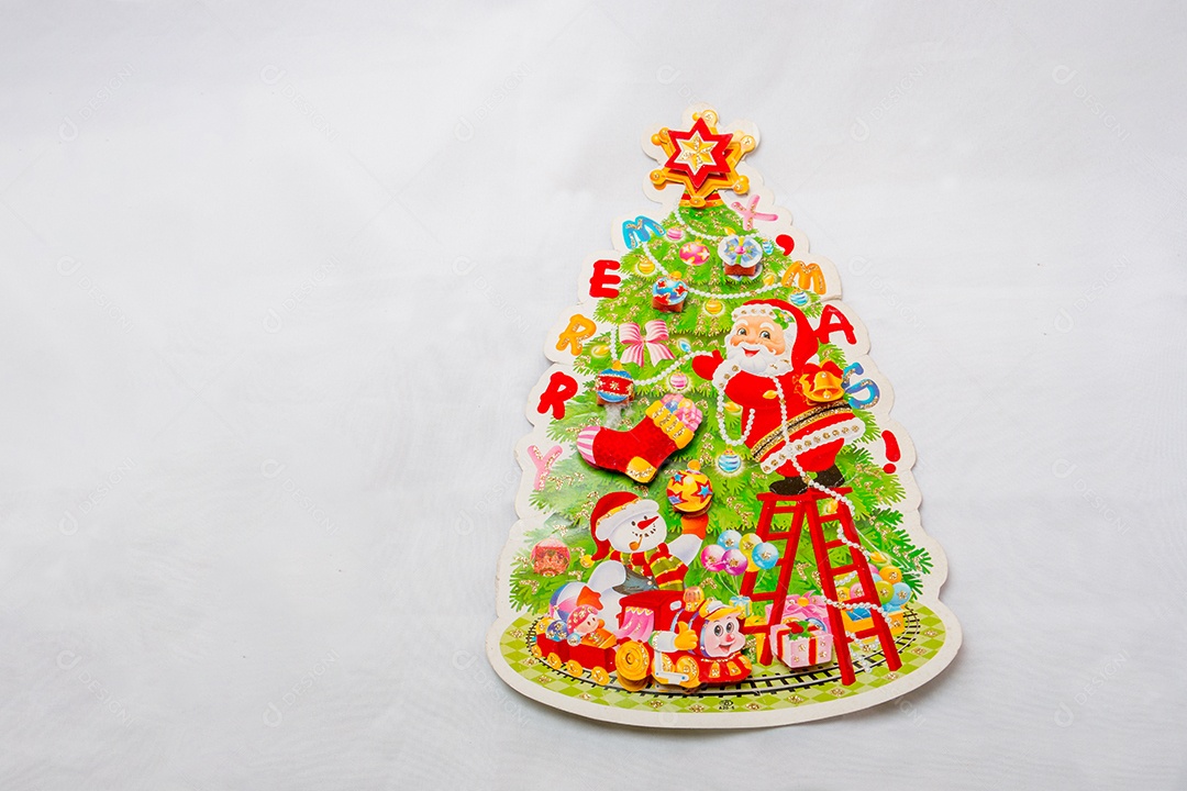 panfleto com decoração de natal em um fundo branco no Rio de Janeiro.