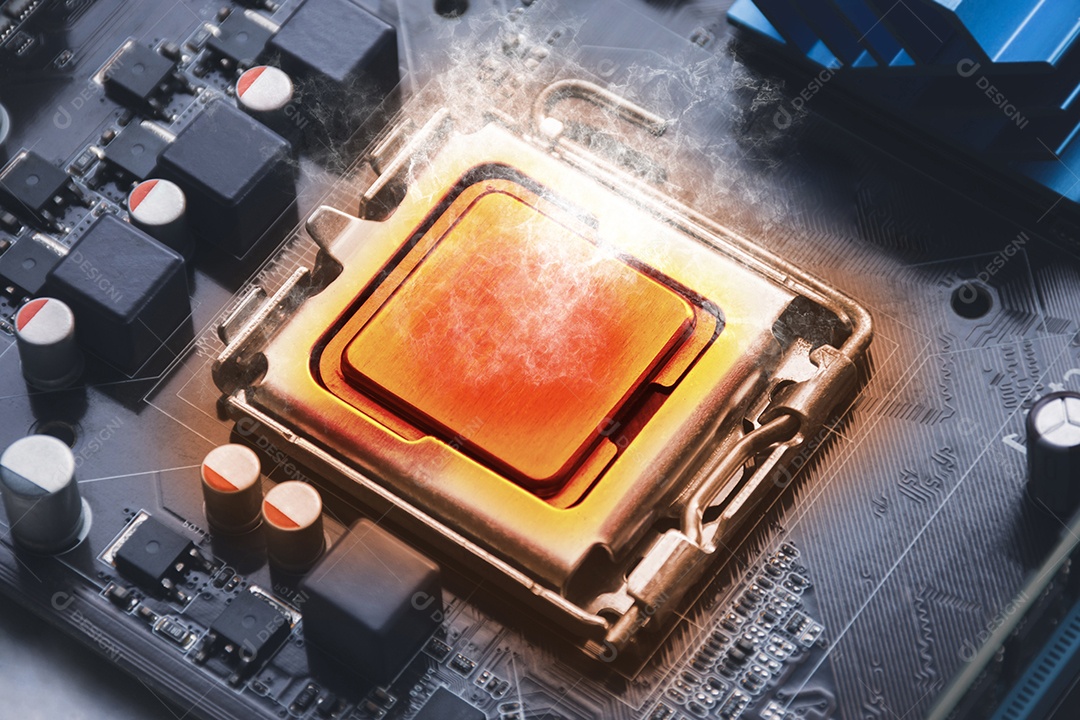 O chip do processador da CPU superaquece e queima no soquete