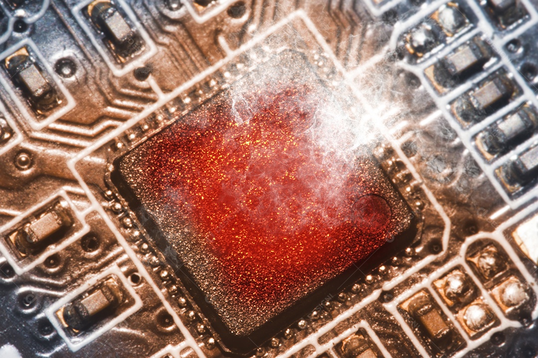 O chip do processador superaquece e queima no soquete