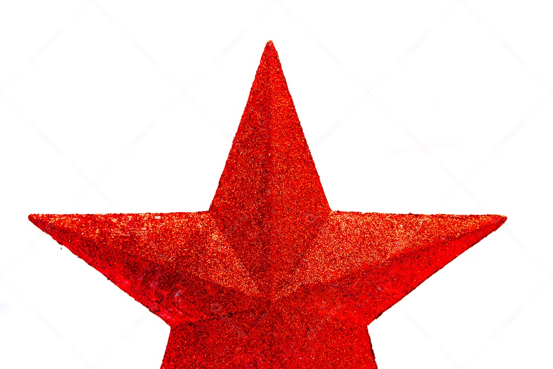 estrela vermelha decorativa para o natal em um fundo branco Rio de Janeiro.