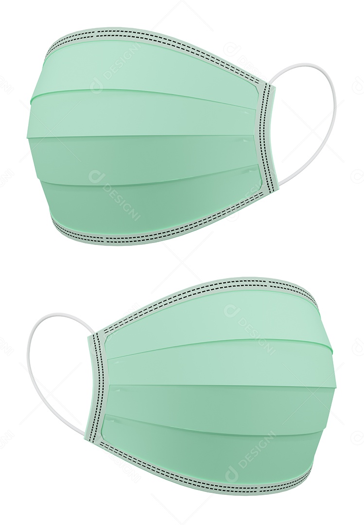 renderização 3D. Respirando máscara respiratória médica ou máscara cirúrgica