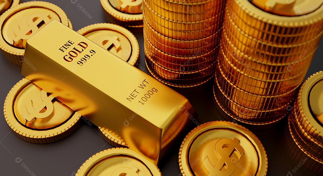 Investimento comercial em lingotes de ouro puro, o peso de 1000