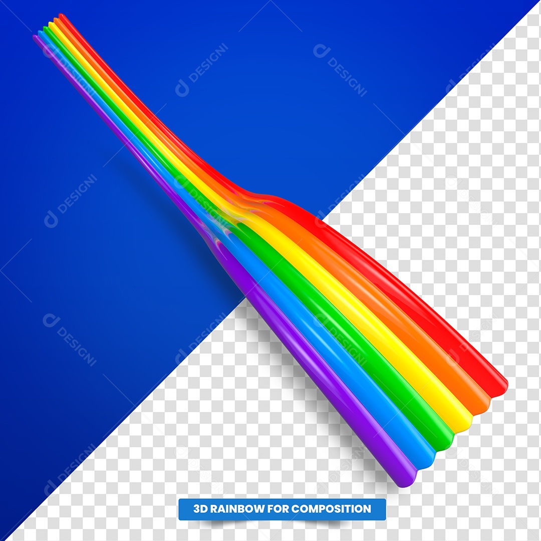 Escorrega de Arco Íris Com várias cores Elemento 3D para o Dia das Crianças PSD