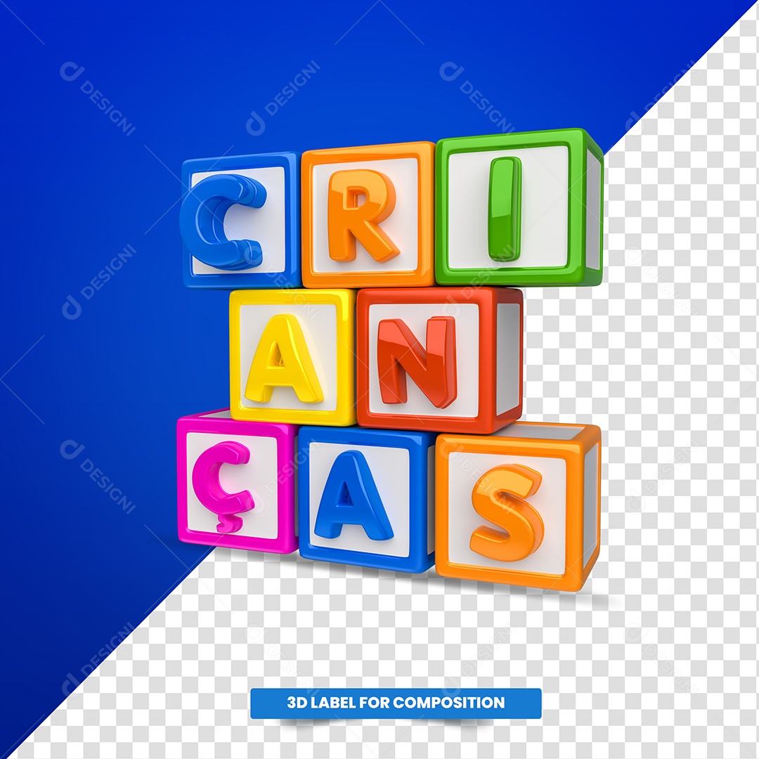 Crianças Selo 3D para Composição PSD