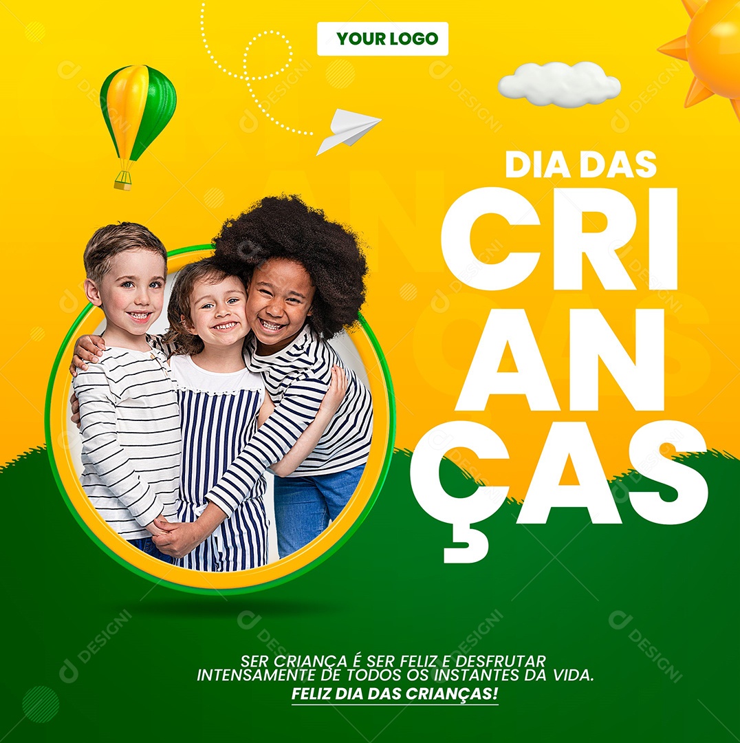 Being a child is being happy and enjoying intensely Children's Day Social Media Editable PSD