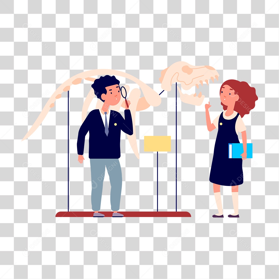 Desenho de Dois Estudantes PNG Transparente