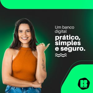 Um Banco digital prático simples e seguro Social Media PSD Editável