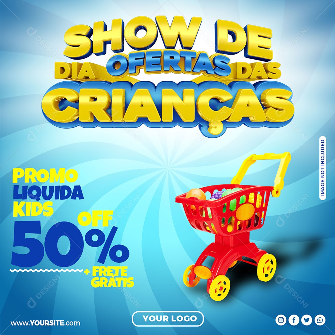 Shows De Ofertas Das Crianças Eletromóveis Social Media PSD Editável