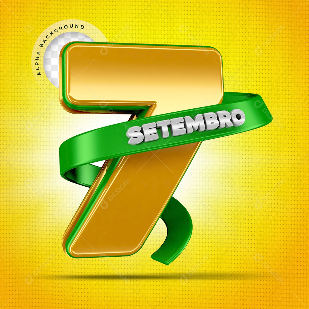 3D Stamp For September 7 Composition Social Media Editable PSD