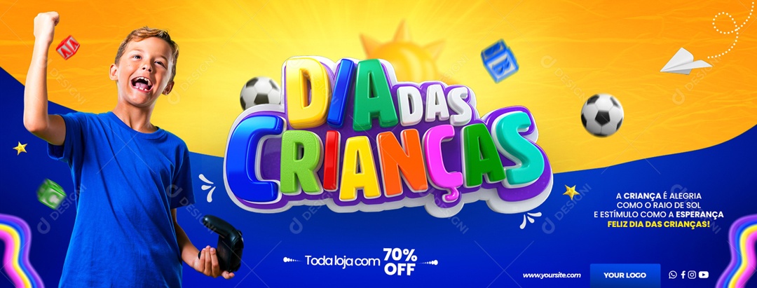 Banner Dia Das Crianças Promoção Social Media PSD Editável