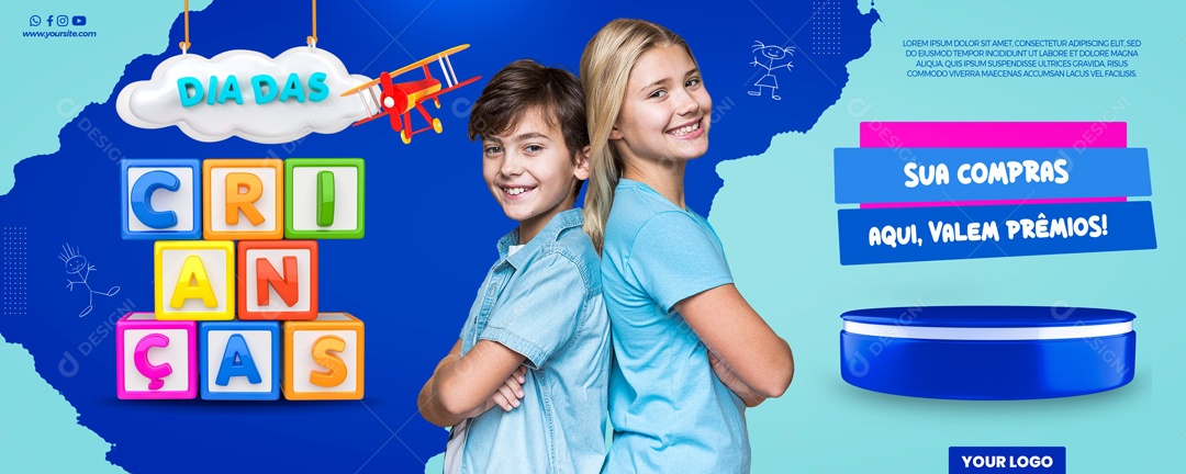 Banner Promoção Dia Das Crianças As Melhores Ofertas Social Media PSD Editável