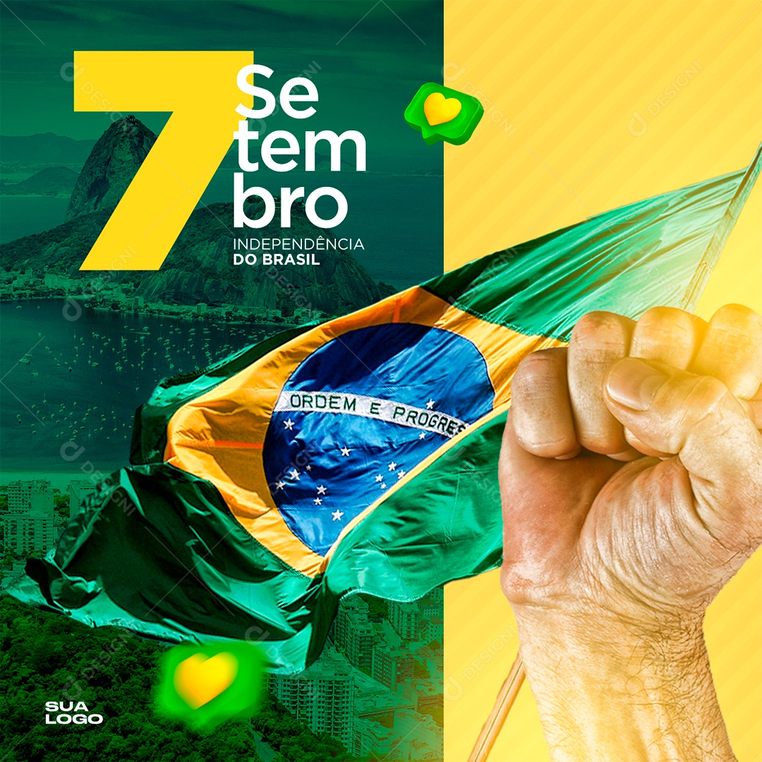 Dia da Independência do Brasil 7 de Setembro Social Media PSD Editável