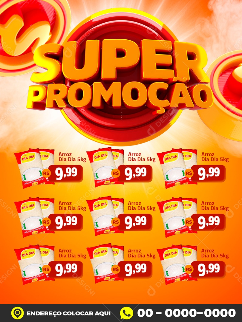 Encarte Super Promoções Produtos Social Media PSD Editável