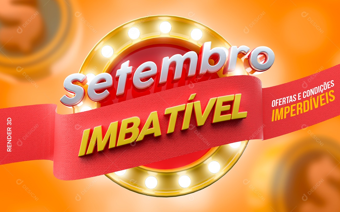 Selo 3D Para Composições Setembro Imbatível PSD