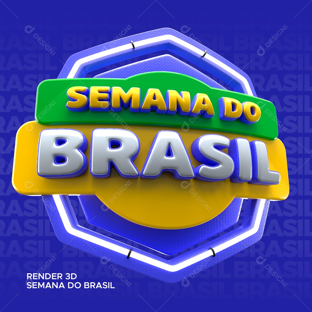 Selo 3D Para Composição Semana Do Brasil PSD