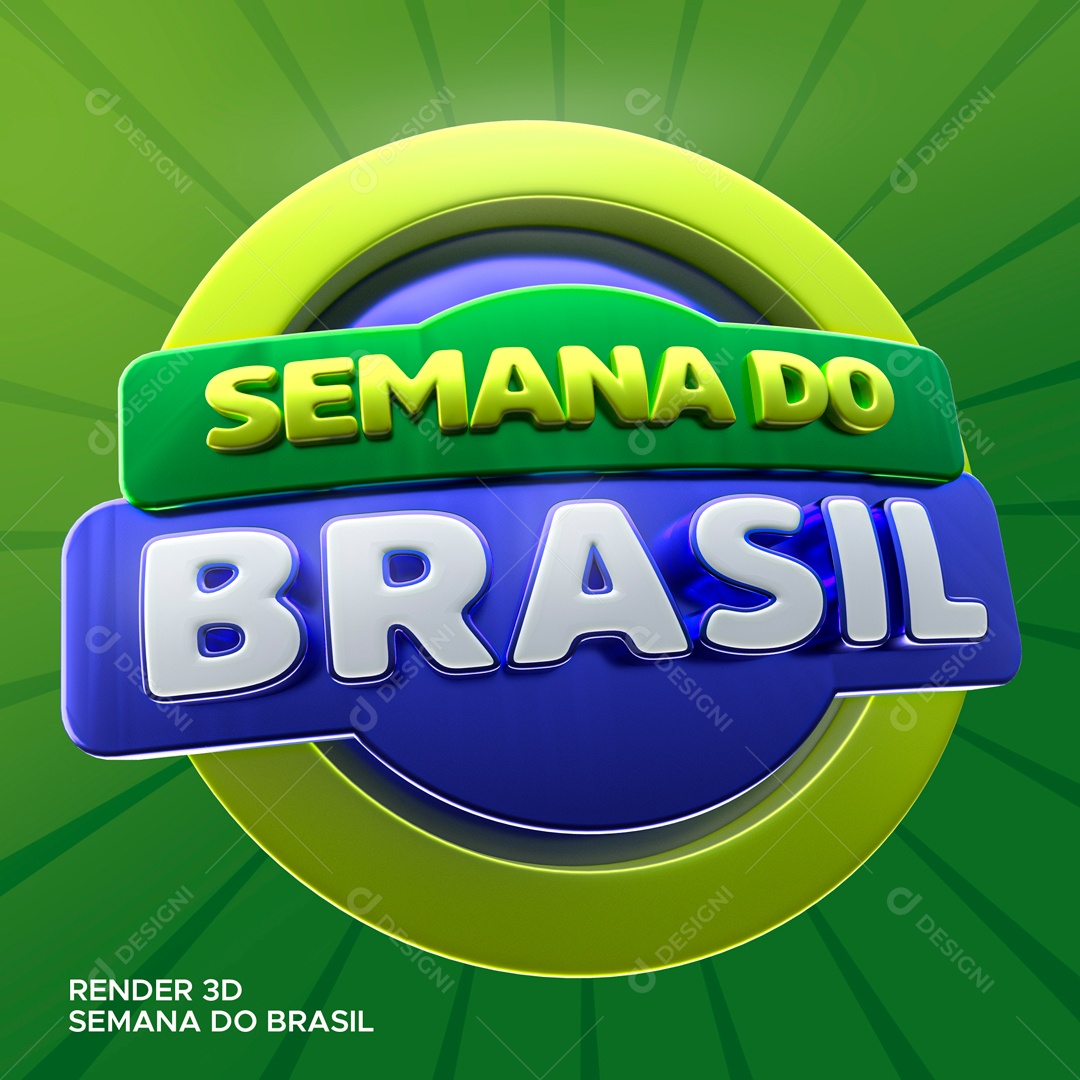 Selo 3D Para Composição Semana Do Brasil PSD