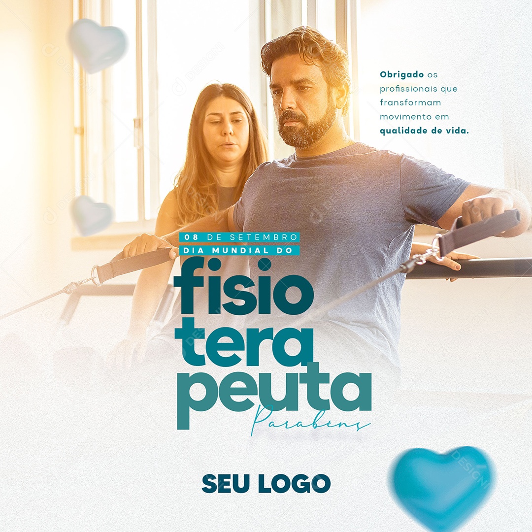 Dia Mundial do Fisioterapeuta 8 de Setembro Social Media PSD Editável