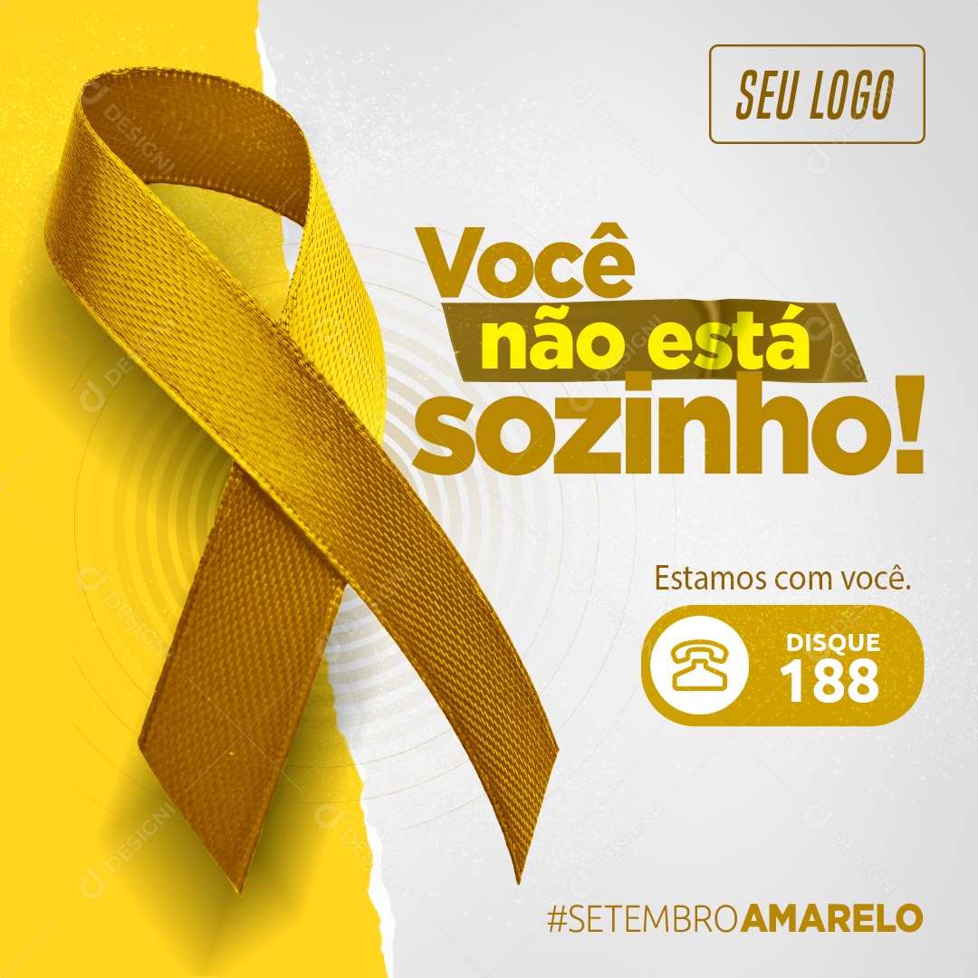 Você não está sozinho Setembro Amarelo Social Media PSD Editável