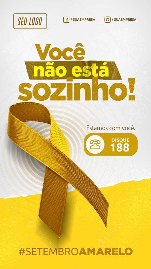Story Você não está sozinho Setembro Amarelo Social Media PSD Editável