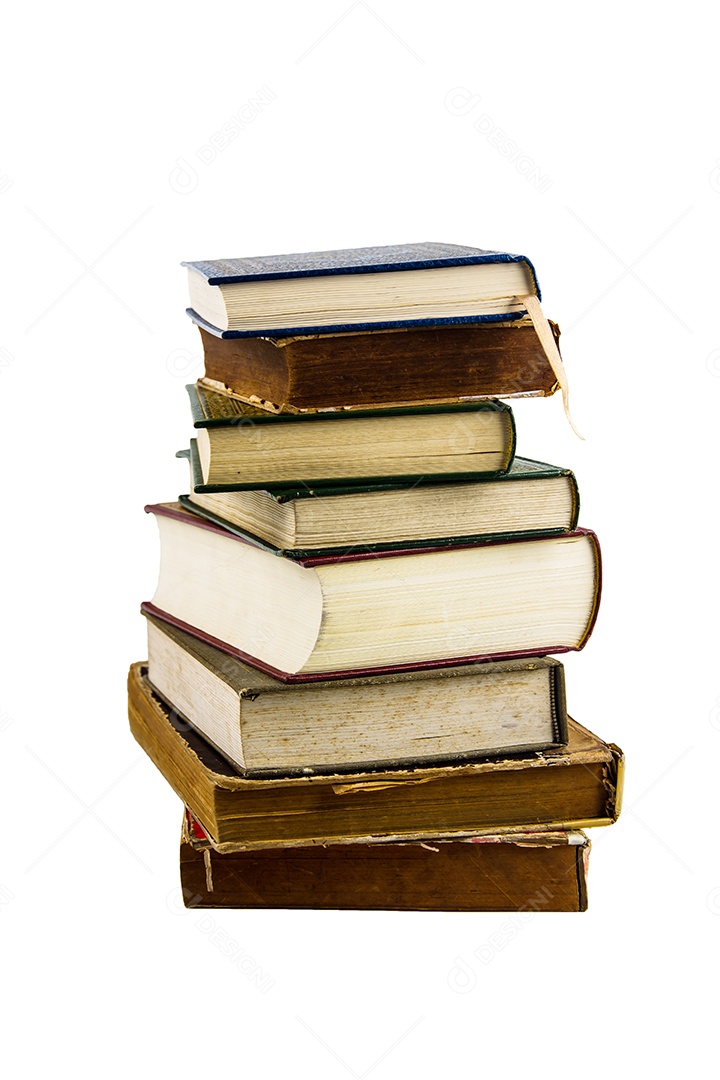 Pilha de livros isolados no fundo branco