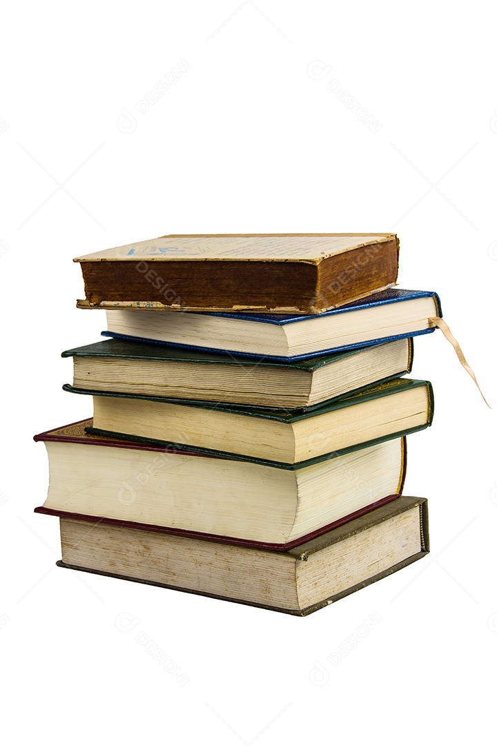 Pilha de livros isolados no fundo branco