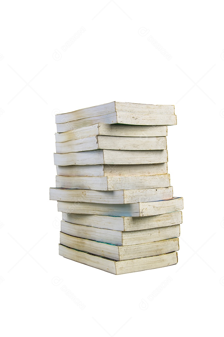 Pilha de livros isolados no fundo branco
