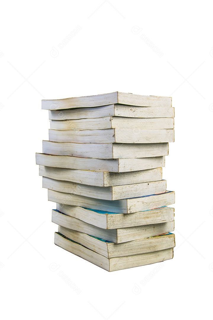 Pilha de livros isolados no fundo branco