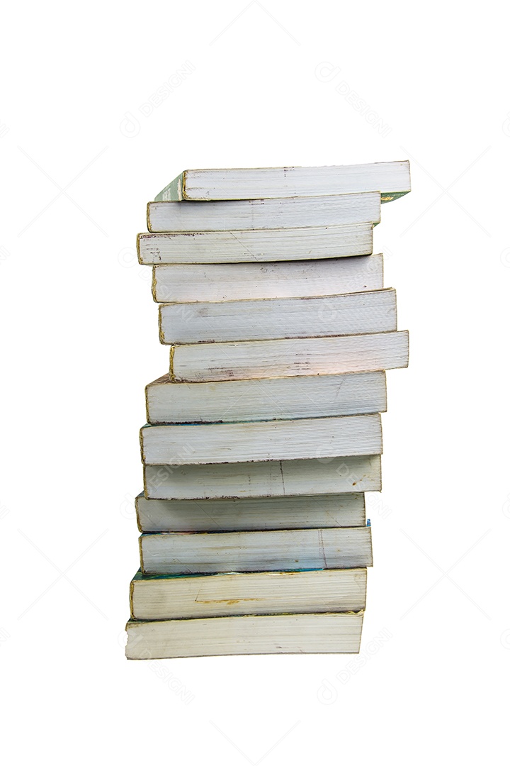 Pilha de livros isolados no fundo branco
