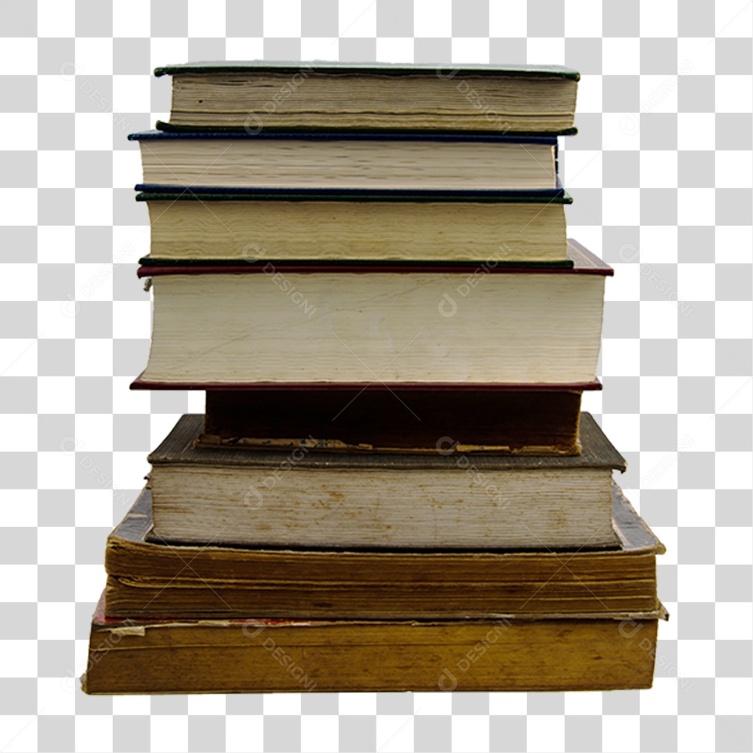 Objeto 3D Pilha de Livros Para Composição PNG Transparente