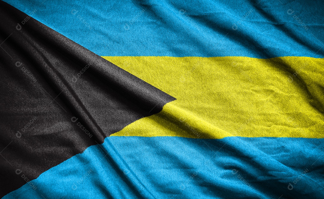 Bandeira realista das bahamas na superfície ondulada do tecido