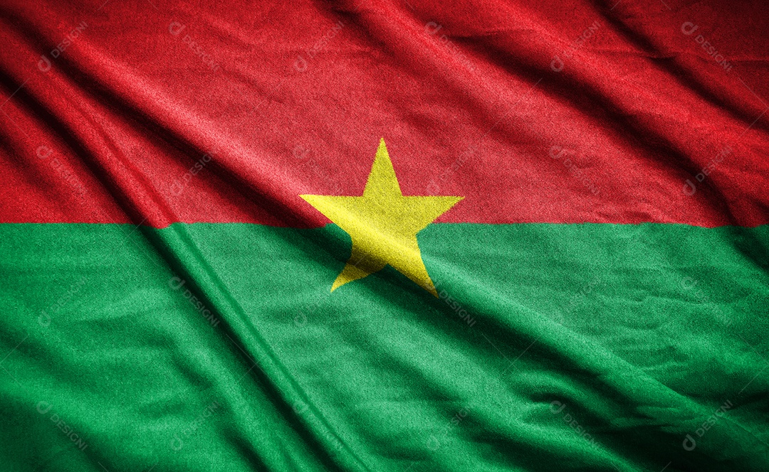 Bandeira realista da burquina na superfície ondulada do tecido