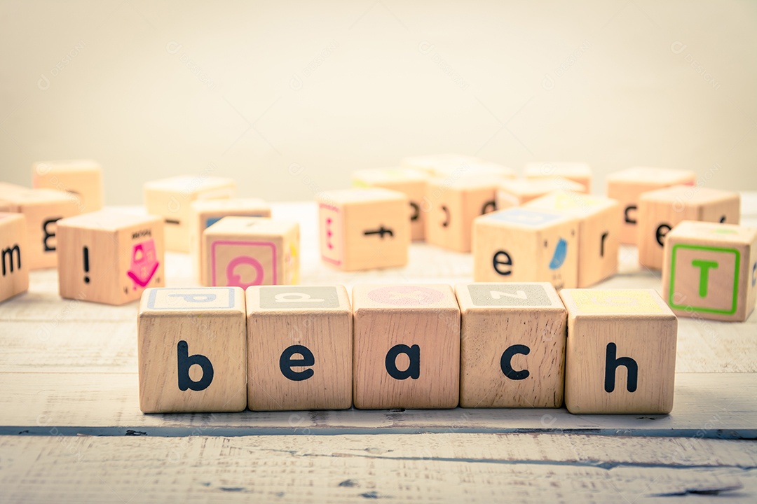 Palavra praia madeira Cúbica na madeira