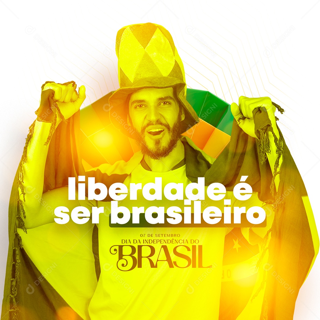 Liberdade é ser brasileiro Dia da Independência do Brasil Social Media PSD Editável