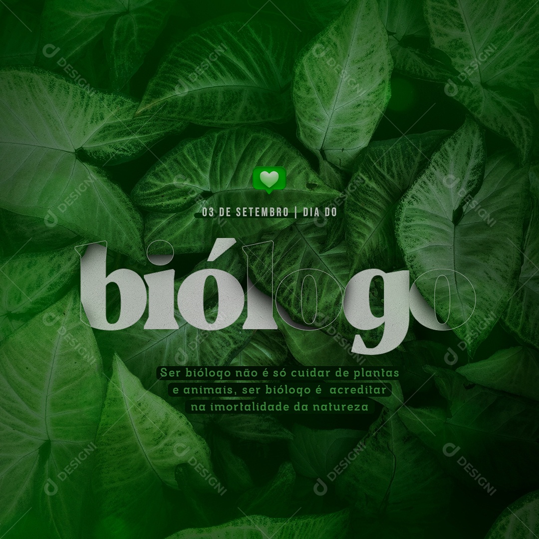 Ser biólogo não é só cuidar de plantas e animais Dia Do Biólogo Social Media PSD Editável